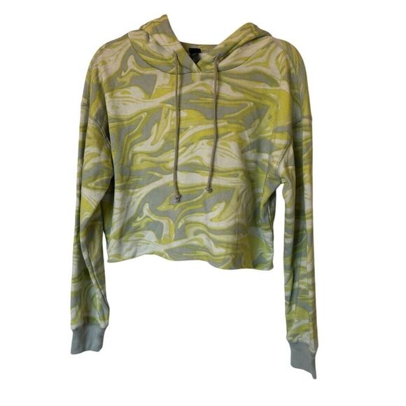 Wild Fable Women's Cropped Hoodie Green Swirl Geometric Size M - Picture 1 of 10